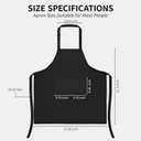 KINGOD 2-Piece Black Kitchen Apron Set  Full Bib Apron & Half Waist Apron, Adjustable Chef Aprons with Pockets for Cooking, BBQ, Restaurant & Serving