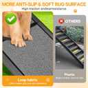 Dog Ramps for Large Pets, 71" Extra Long & 20" Extra Wide Foldable Aluminum Dog Ramp for Car, Support Up to 300LBS, Portable Non-Slip Rug Surface Pet Ramps for SUV, Truck, Van, Stairs, Bed, Couch