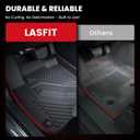 LASFIT Floor Mats for Honda Civic Sedan 2016-2021 & Hatchback 2017-2021 & Coupe 2016-2020, All Weather TPE Custom Fit Floor Liner, 1st & 2nd Row, Black