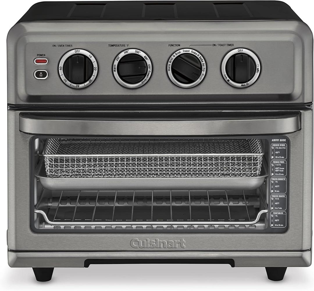 Cuisinart Air Fryer Toaster Oven with Grill, 1800W 8-1 Air Fryer Oven with Bake, Convection Bake, Grill, Broil and Warm Options, Large Capacity, 60-Minute Timer, TOA-70BKS, Black SS