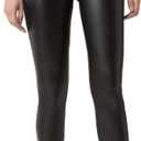 CALZEDONIA Woman's Thermal Leather Effect Leggings (Medium, Black - Nero)