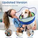 Supet Raised Inflatable Dog Cone Collar to Stop Licking, Soft Dog Cone Alternative for, Doggie Donut Collar After Surgery (Blue, XXL)