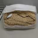 YnM Cotton Weighted Blanket, Handmade Chunky Knitted Design, Soft and Cozy, Temperature Regulating and Breathable, Machine Washable Throw for Sleep or Home Decor (Beige, 50x60 Inch, 15lbs)