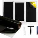 XNXA Total Blackout Window Privacy Film, 23.6 x 157.4 Inch Static Cling Self-Adhesive Glass Tinting Film with Installation Tools, UV Blocking Heat Control, Light Blocking for Windows (Black Frosted)