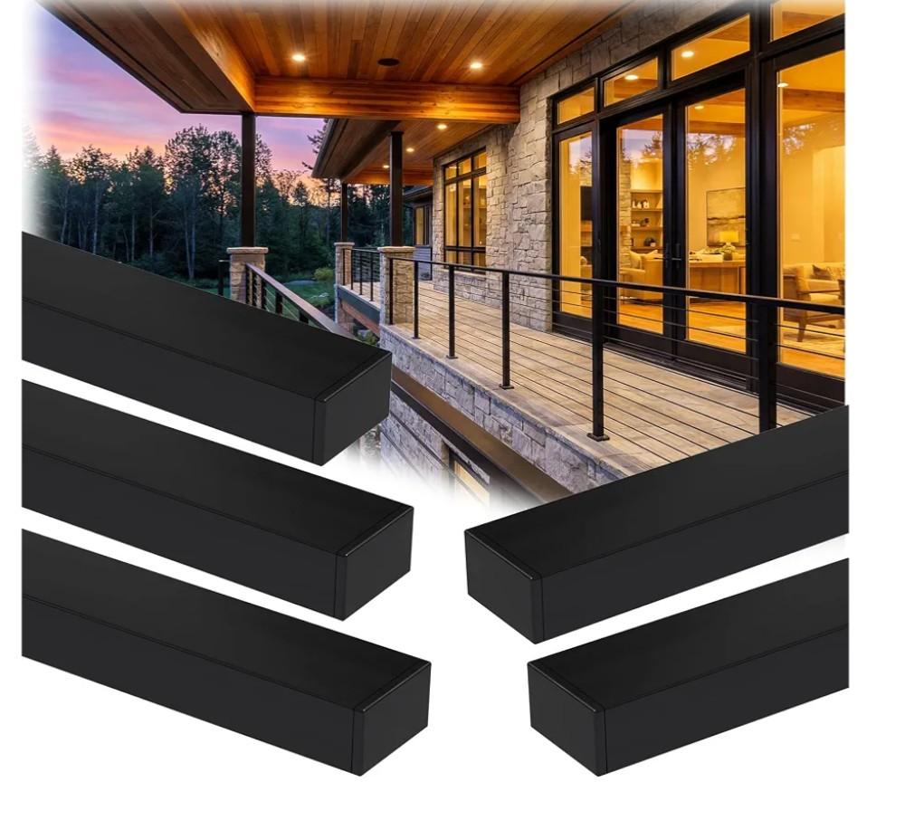 8FT T304 Stainless Steel Cable Railing Black Handrail, 2" W x 1" H
5 Pack, Rectangular, Cut-to-fit Deck Railing Top Rail with End Caps for Cable Railing Posts, Indoor/Outdoor Stairs Porch Deck
