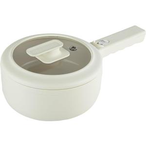 CERAMAX PRO Electric Hot Pot with Lid & Steamer, 2L Non Toxic Ceramic Cooker Skillet for Ramen, Eggs, Pasta for Dorms, Camping, RVs, Work, Adjustable Temp. - New Improved 2025 Model