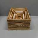 Wooden Crates for Display 6 Pack Large Rustic Nesting Wooden Basket with Handle, Decorative Farmhouse Wood Crate for Storage and Container, 6 Size Wood Basket Decor Boxes