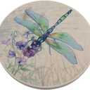 Absorbent Ceramic Stone Coasters, Dragonfly,Set of 4 Stone Coasters