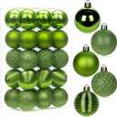 30PCS 2" Christmas Ball Ornaments Shatterproof Green Christmas Tree Decorations Xmas Tree Balls Halloween Ornaments Dcor
