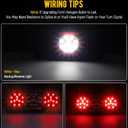Partsam 2Pcs Rectangle LED Trailer Camper RV Triple Tail Lights Stop Turn Tail Backup Reverse Lights Taillights Vertical and Horizontal Mount - Red and White