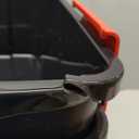 IRIS USA WeatherPro 19 Qt Storage Bins with Lids, 6 Pack, BPA-Free Plastic Gasket Box with Tight Latch and Seal, Stackable Nestable Tote Tub - Black/Red