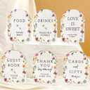 Vercraft 6 Pcs Wildflower Wedding Wood Table Decorations Take One Sign Thank You Acrylic Sign Centerpieces with Stand 5 x 7" Wedding Birthday Party Decorations for Guests Gifts