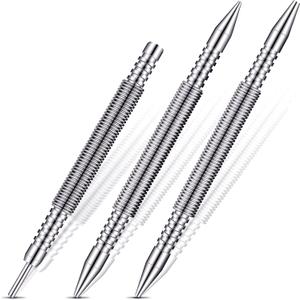 Sosation 3 Pcs Dual Head Nail Setter and Hinge Pin Punch Set, Spring Nail Punch 1/32" (1) 1/16" (2), 3/32" (3) 1/8" (4), Hammerless Door Hinge Pin Remover Tool 5000 PSI Striking Force