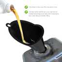 3 x Oil Funnel, Multi-Purpose Plastic Long Neck Oil Funnel, Automotive Use Funnels for Filling Oils Lubricants Water Diesel, Kitchen Funnels for Filling Bottles Jars (Black)