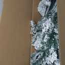 6 ft. Unlit Premium Snow Flocked Hinged Artificial Christmas Tree with Metal Stand