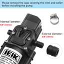 12 Volt Diaphragm Pump 5LPM 1.35 GPM 116PSI Self Priming Sprayer Pump 12V DC Fresh Water Diaphragm Pressure Pump for RV Camper Marine Boat Lawn (60W)