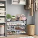 KANAV 4-Tier Expandable Shoe Rack  Adjustable Shoe Organizer & Shoe Storage for Closet, Entryway, and Front Door  Space-Saving Shoe Shelf and Rack Organizer for Home - Black