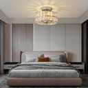 SeeU Modern Semi Flush Mount Ceiling Light Fixture Chrome Crystal Chandelier 4 Heads Chrome Crystal Celing Chandelier