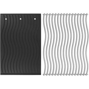 Stainless Grates & Reversible Cast Iron Griddle for Napoleon Prestige 500, Size: 17.75" x 13.5" for Napoleon Prestige 500