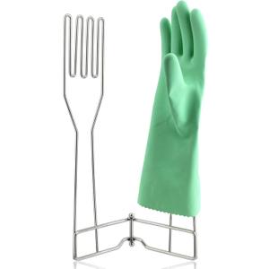 Kitchen Gloves Drying Rack, SUS 304 Stainless Steel Dish Gloves Holder (Silver)