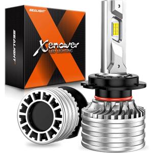 SEALIGHT X4I H7 Bulbs, 70,000LM Super Bright H 7 Headlight Fog Bulbs with Adjustable Lock Ring, Cooling Fan, Plug and Play, Pack of 2