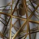 DANSEER Moravian Star Light Modern Brass Pendant Light 15 Inches with Clear Glass Shade