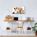 Modern Animal Wall Art Framed Canvas Dog Cat Rabbit Mouse Giclee Print, 36"L x 20"W