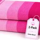 Pink Beach Towels 2 Pack, Extra Large 30x60 Inch Cotton Blend, Soft Absorbent Quick Dry - Pool, Gym and Beach Towels