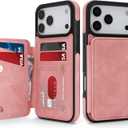 GUERNICA for iPhone 17 Pro Max (6.9") Case Wallet with Card Holder, RFID Blocking Leather Protection, Shockproof Women Men Phone Case for Apple 17 Pro Max, Pink