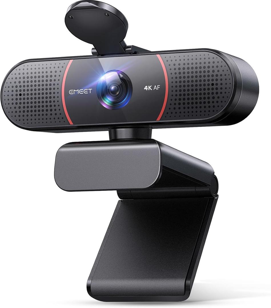 EMEET C960 4K Webcam for PC, 4K UHD CMOS Sensor, PDAF Auto Focus, Dual Omnidirectional Mics, Auto Light Correction, 73 FOV, Plug&Play Webcam w/Privacy Cover, Works w/Zoom/Teams/Skype/Google Meet