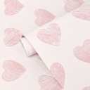 Fititem Pink Peel and Stick Wallpaper Kids Modern Pink Contact Paper Cabinets Nursery Hearts Wall Sticker Bedroom Decor Boho Removable Self Adhesive Wallpaper for Bathroom Waterproof 17.3inW 197inL