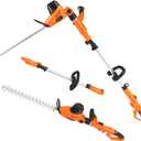 GARCARE 2 in 1 Electric Pole Hedge Trimmer, Power Hedge Trimmer with 20 inch Dual-Action Laser Cut & Adjustable Cutting Head, 4.8Amp, 600W, Corded