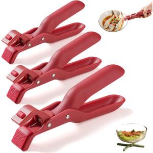 Hot Plate Gripper Lifters Tongs, Hot Plate Gripper Tongs, Multi-function Anti-Scald Bowl Clip,Silicone Non-slip Hot Dish Plate Holder for Bowls,Pans,Dishes, Kitchen Utensil (3Pcs)