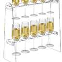 Hexsonhoma 2 Tier Acrylic Champagne Flute Holder Stand for Party with 10 Slots, Countertop Champagne Glass Holder Stand Fit up to 8oz Champagne Flutes(Glasses Not included)