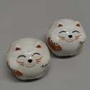 WANSHUNLMI Ceramic Cat Toilet Floor Bolt Covers, Decorative Toilet Bolt Caps Cute Bathroom Decor Cute Bathroom Accessories Replacement Parts (White, Cat) 2 Pack