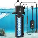 AquaMiracle Aquarium Filter with U - V Light & Filter Sponge, Fish Tank Filter with Timer for Green Water, Turtle Filter with Aeration & Rainfall Mode for Aquarium 80-200 Gallon