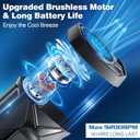 Portable Fan Rechargeable, Personal Waist Neck Wearable Cooling Fan with Light up to 16Hours Working Time, 4 Speeds 9200RPM Strong Airflow for Outdoor, Jobsite, Camping, Travel (Black)