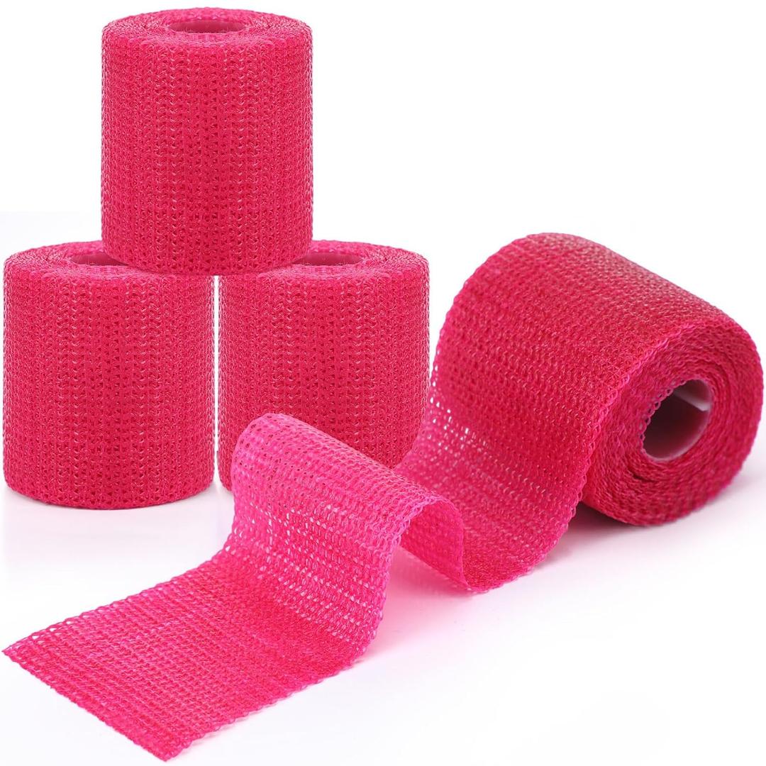 Geiserailie 4 Rolls Bright Pink Fiberglass Casting Tape 2 in  12 Ft Cast Orthopedic Moldable Medical Casting Tape