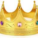 Adorox Gold Royal King Plastic Crown Prince Costume Accessory Adult/K Kid (1)