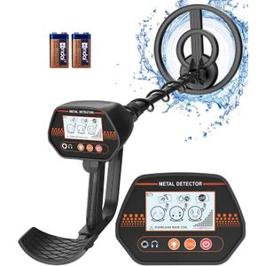 Metal Detector for Kids, 8" Waterproof Coil, Lightweight & Adjustable Stem, Cartoon LCD Display, All Metal & Disc Modes for Outdoor Treasure Hunting, Educational Gift for Ages 8-12,MD-4070