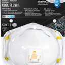 3M N95 Respirator 9511, Cool Flow Valve, 2 Pack, NIOSH-APPROVED, Advanced Filter Media For Easy Breathing, Comfortable For Long Periods Of Wear, Helps Filter Pollen, Mold Spores & Dust (8511PA1-2A-PS)