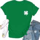St Patricks Day Shirt Women Saint Patricks Day Shirts Irish Shamrock Tee Top (XX-Large, Green)