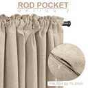 100% Blackout Shield Linen Blackout Curtains for Bedroom 102 Inches Long, Back Tab/Rod Pocket Living Room Drapes, Thermal Insulated Blackout Curtains 2 Panels Set, 50" W x 102" L, Oatmeal