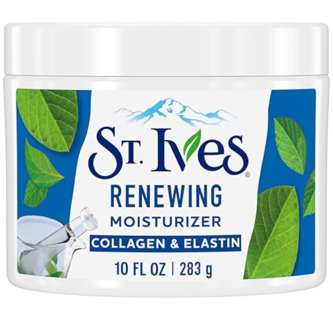 Pack of 2 St. Ives Face Moisturizer Cream, Collagen and Elastin, Renewing Facial Moisturizer for Women, Paraben Free, Dermatologist Tested Daily Moisturizing for Dry Skin Cruelty Free, 10 oz