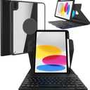 LAMA 2-in-1 Keyboard Case for iPad (A16) 11th Gen 2025/ iPad 10th Gen 10.9 inch 2022, Detachable Case with Keyboard for 10th/ (A16) 11th, 360 Rotatable Thin Slim Cover with Pen Holder, Black