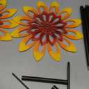 Sunflower Wind Spinners, 360 Degrees Swivel Metal Wind Sculptures, 62" Garden Pinwheels for Yard Lawn Patio Decor (Medium)