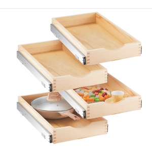 4 Pack Wooden Pull out Tray Cabinet Organizer, 12'' X 21''
Gentle Close Roll out Shelves for Kitchen Cabinets, Fully Assembled Slide Pantry Shelves