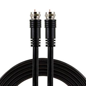 GE RG6 Coaxial Cable, 15 ft. F-Type Connectors, Double Shielded Coax, Input Output, Low Loss Coax, Ideal for TV Antenna, DVR, VCR, Satellite Receiver, Cable Box, Home Theater, Black, 33627
