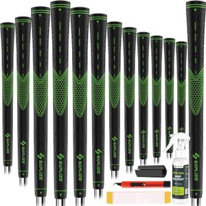 SAPLIZE Golf Grips Set of 13, Bundle with Tapes or Full Regripping Kit, Jumbo / Mid / Standard / Undersize, Women / Men Anti-slip Rubber Golf Club Grips