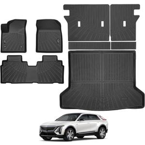 Floor Mats for 2023 2024 2025 2026 Cadillac Lyriq, Trunk Mat and Backrest Mat All Weather TPE Protector for Cadillac Lyriq Accessories